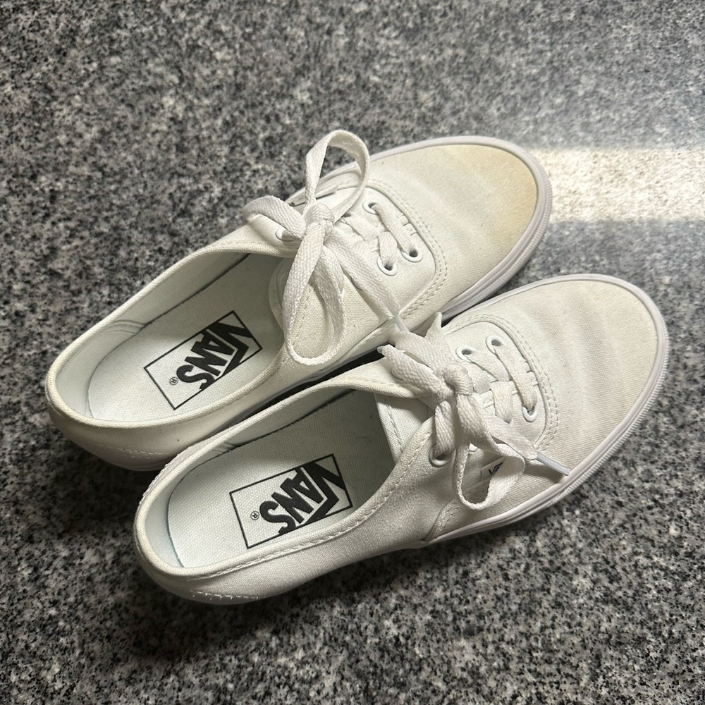 Vans White Low Profile Skate Shoes